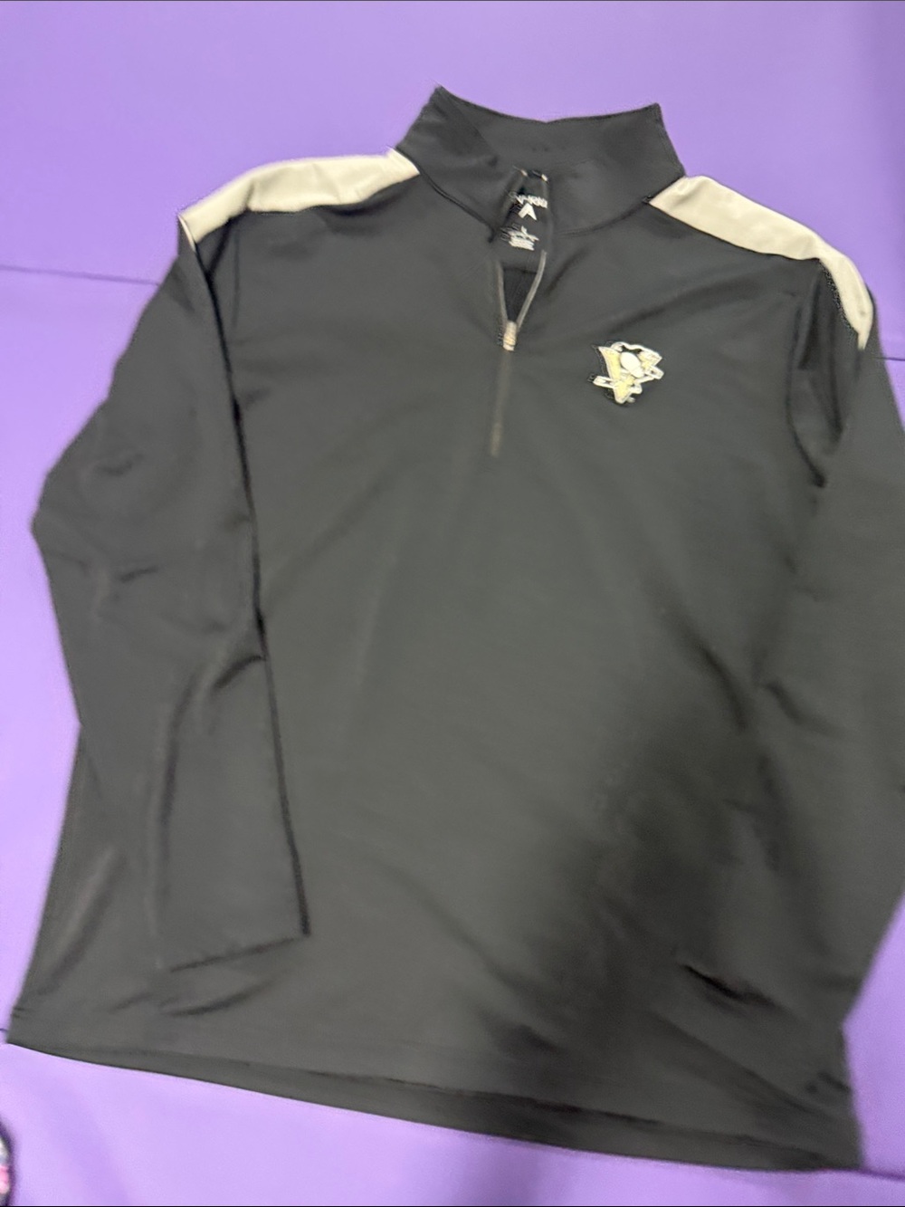 Pittsburgh penguins Antigua Black Quarter-Zip Pullover